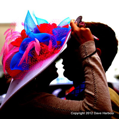 Kentucky Derby Hat and Love Scene, Churchill Downs, Derby Hats, Photo by Dave Harbour